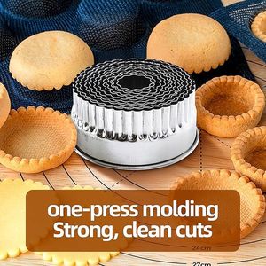 Cortadores de Galletas Redondos de Acero Inoxidable, Anillos Metálicos para Hornear, Moldes para Cortar Masa de Pastelería y Galletas - Product Image 5