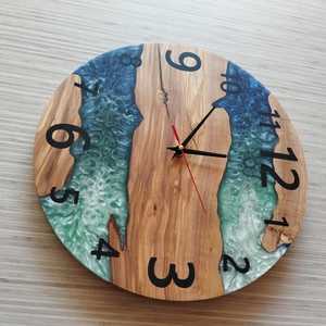 Handmade Olive Wood & Epoxy Resin Wall <b>Clock</b> Custom Resin Wall <b>Clock</b> for Home Living Room Hot Selling - Product Image 3
