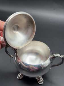 Sucrier vintage en argent plaqué avec couvercle F.B. Rogers 1883, sucrier antique avec poignées, service à thé classique - Product Image 3