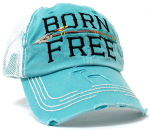 Gorra Trucker Bordada Born Free, Tejido de Malla, Ajustable, Unisex, Casual, Primavera Verano, Gorra de 6 Paneles - Product Image 3