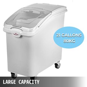 Set da 3 Contenitori per Ingredienti Secchi da 21 Galloni con Ruote per Cucine Commerciali e Ristoranti, Ideali per Conservare il Riso - Product Image 3