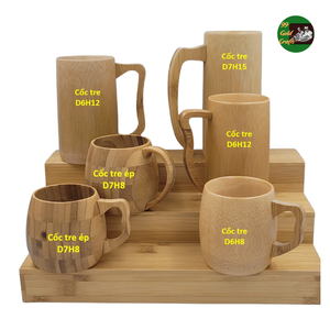 Mug à café en bambou naturel avec poignée, tasse à thé réutilisable pour boissons chaudes et froides, tasse en bambou faite à la main pour le thé - Product Image 1