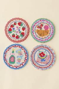 Beautiful Premium Embroidery <b>Beaded</b> <b>Coaster</b> with Handmade Artistic Design for Coffee Table Dining Table and Home Interior Decor - Product Image 4