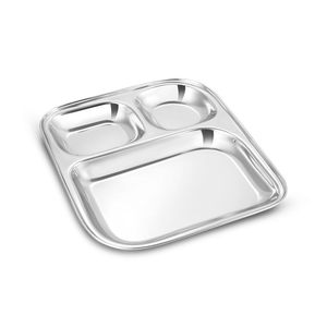 Platos Rectangulares de Acero Inoxidable con Compartimentos, Contenedor de Comida Rápida, Bandeja para Lonchera con Secciones Divididas - Product Image 3