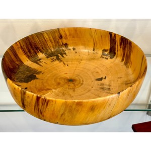 Handcrafted <b>Pine</b> Wood Bowl with Blue Inlay Mosaic - Wholesale Moradabad - Product Image 4