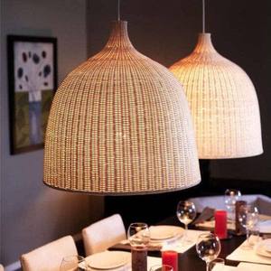 Lustre en rotin de bambou LED, luminaire suspendu en rotin tissé créatif pour restaurant et centre commercial, lampe en bambou - Product Image 2