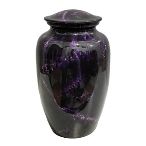 Hide noir avec teinte violette de qualité supérieure, belle fabrication à la main, faite à la main, élégante, urne funérailles en métal pour cendres décoratives - Product Image 3