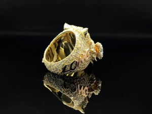 Anillo de Pantera de Diamantes de Plata 925 de Lujo, Corte Brillante Redondo, Diamantes Naturales, Unisex, para Uso Diario - Product Image 3
