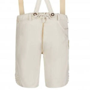 Shorts Bermuda Homme Blancs Brodés en Cuir, Taille Haute, Style Toile Décontracté avec Motif Floral et Broderie Main - Product Image 6
