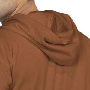 Sweat à capuche marron décontracté en molleton de coton pour homme avec cordon de serrage et poche kangourou, style streetwear, vente en gros - Product Image 4