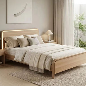 Base de Cama King Size de Madera Sólida Moderna y Lujosa con Iluminación LED Eléctrica, Diseño Plegable, Carga Integrada, Duradera, Cómoda y Extensible - Product Image 1