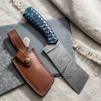 Viking Art Handgemaakte Ecologische Gesmede Damascus Staal Mini Hakmes 6-7.9 inch Pakka Houten Handvat Industrieel Ambidextrous