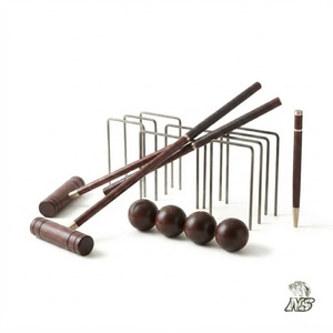 Ensemble de croquet de jardin, équipement sportif professionnel pour l'extérieur, maillettes en bois de qualité supérieure, collection complète de jeux familiaux durables - Product Image 5