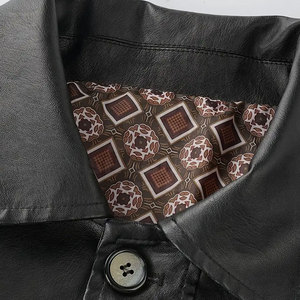 Veste en cuir élégante pour homme, coupe ajustée, pour un usage décontracté et moto, veste d'hiver pour homme - Product Image 3