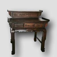 Table console et table d'appoint d'autel en bois de rose sculpté, style traditionnel de luxe, pour mobilier de salon Tam Viet