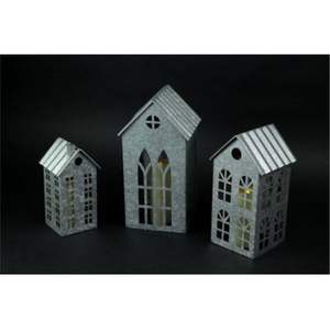 Nordic Metal House Candle Holder <b>Set</b> Matte Black Iron <b>Lantern</b> Tealight Holders for Home Decor Christmas Tabletop Ornaments - Product Image 2