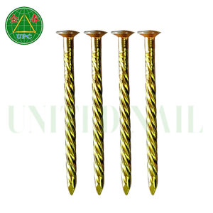 Clavos de acero chapado en amarillo de 1-3/8 pulgadas con vástago liso/roscado para carpintería, de la fábrica líder de Vietnam, ¡en oferta! - Product Image 6