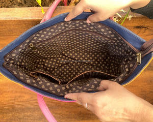 New Custom Large Capacity High Quality Recycled Leather Women's <b>Tote</b> <b>Bag</b> Luxury Designer Colorful Leather Handbags Shoulder <b>Bags</b> - Product Image 6