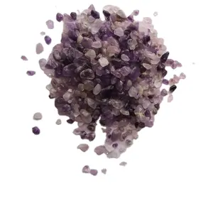 批发紫水晶石英翻滚鹅卵石和小3-6毫米砾石紫水晶抛光碎片