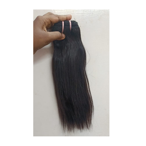 ผมต่อผมสีดำบริสุทธิ์18นิ้วแบบ100% ผมตรงถักเปียสองชั้นตรงจากวัด - Product Image 6
