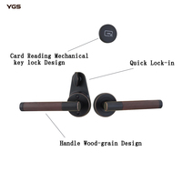 Système de serrure de porte d'hôtel séparé YGS, serrure de porte de chambre d'hôtel RFID, s'ouvre avec une carte, clé mécanique
