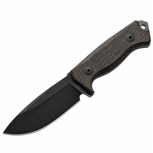 Cuchillos de Caza Negros con Hoja Fija Recubierta de Negro, Mango Texturizado Gris Oscuro y Funda Protectora Negra para Acampar al Aire Libre - Product Image 1