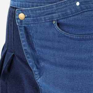 Falda vaquera vintage casual de moda 2026 para mujer, minifalda vaquera de cintura alta con corte en A para chicas, servicio OEM - Product Image 3