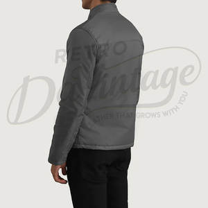 Blouson bomber gris personnalisé léger pour homme, coupe ajustée, coupe-vent décontracté, col montant, fermeture éclair, vêtements de sport et de mode pour l'extérieur - Product Image 6