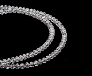 Cuentas Rondelle facetadas, cuentas de diamante blanco, cuentas de diamante redondas sueltas, cuentas de diamante de laboratorio, cuentas de diamante blanco nieve para collar - Product Image 5