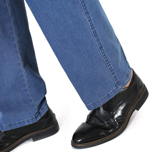 Pantalones Vaqueros de Mezclilla para Hombre, Corte Recto, Algodón de Peso Medio, Ajuste Regular, Color Azul Sólido, Estilo Casual, Otoño 2026 - Product Image 3