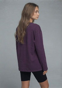 T-shirt à manches longues personnalisé OEM 100 % coton, coupe oversize décontractée, pull respirant pour femme, idéal pour le jogging - Product Image 5