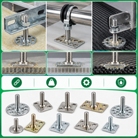 Custom Male Threaded Bonding Fastener Adhesive Mount Stud with Perforated Base for Composite Panels