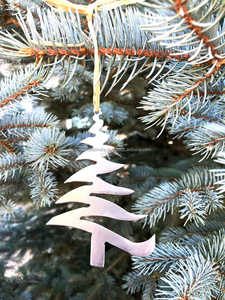 <b>Christmas</b> <b>Tree</b> Ornament in Aluminum with Modern Silver Color Design Perfect for Creative Home Decoration and <b>Hanging</b> - Product Image 2