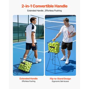 Carrello Portatile per Pickleball con Ruote, Raccoglitore di Palline da Tennis Facile da Usare, Contiene 75 Palline, Personalizzabile OEM, per Uso Interno - Product Image 6
