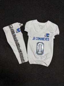 Premium Quality White Jersey And Pants With Metallic Silver Design 100%Polyester Custom Youth American Football Uniform - Product Image 1