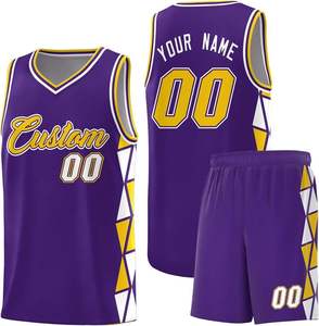 Uniforme de basket-ball personnalisé pour adultes avec impression de logo et de numéro sur mesure, polyester, grande taille - Product Image 4