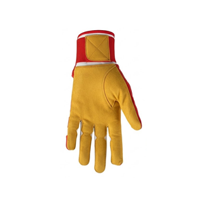 Baseball Softball Batting Gloves Leather Palm Breathable Back Adjustable Wrist Ambidextrous <b>Hook</b> Loop Closure Custom Logo Gloves - Product Image 5