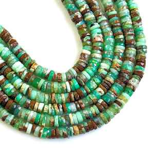 ลูกปัดเฮชิทรงเหลี่ยมคริสโซเพรสธรรมชาติขนาด 5-6 มม. ลูกปัดเฮชิทรงยางรถยนต์จากพลอยคริสโซเพรสสีเขียวสำหรับทำเครื่องประดับ ความยาว 16 นิ้ว - Product Image 6