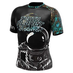 T-shirt de sport pour homme, coupe ajustée, col rond, manches longues, séchage rapide, haute élasticité, jersey en spandex/polyester, uni, sportif, fitness, cyclisme, 320g - Product Image 2