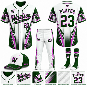 Conjunto de Uniforme de Entrenamiento de Béisbol en Oferta, Sublimado, 100% Poliéster, Jersey, Pantalones, Calcetines y Gorras - Product Image 5