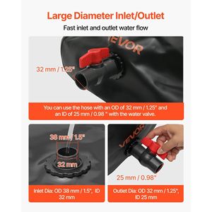 Contenedor de Almacenamiento de Agua Plegable de PVC de Gran Capacidad, 63.4 Galones (240L), Bolsa Flexible 1000D para Equipo de Seguridad y Supervivencia - Product Image 5