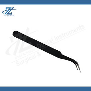 Juego de Pinzas de Precisión de Acero Inoxidable de Alta Calidad, Punta Negra Puntiaguda, Pinzas para Extensión de Pestañas, Fabricación Profesional en Pakistán - Product Image 4