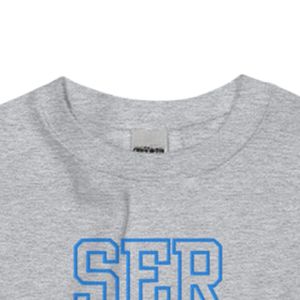 Sweat-shirt unisexe brodé Mom, gris sport, col rond, en molleton doux, style décontracté et confortable pour le quotidien, haut de sport. - Product Image 1