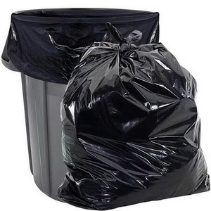 Black Moisture Proof Garbage Bags Stand up Pouch Roll Flat <b>Pocket</b> Zipper Top Disposable Household <b>Plastic</b> Bag LDPE Material - Product Image 1