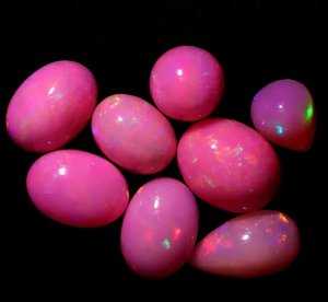 Natural Pink Ethiopian Opal Cabochon 6-8mm Welo <b>Fire</b> Opal Loose Gemstone Jewelry Making Wholesale Bulk - Product Image 2