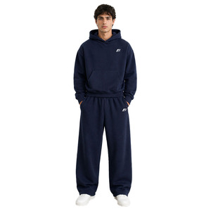 Ensembles de survêtements polaire pour hommes, coupe oversize, style streetwear hiver, avec broderie personnalisée, marque privée, OEM - Product Image 1