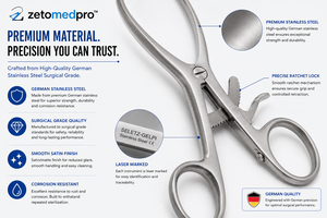 SELETZ-GELPI Retractor Modified Long Curved Shanks Ratchet Lock 7in 17.8cm ZETOMEDPRO - Product Image 5