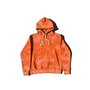 <b>Men's</b> Tie-Dye Hooded <b>Sweatshirt</b> Regular Fit <b>Orange</b> Cotton French Terry Casual Autumn Style - Product Image 1