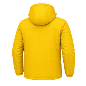 Chaqueta Acolchada con Capucha para Hombre, Color Amarillo Sólido, Impermeable, Resistente al Viento, Aislante para Invierno, Abrigo Térmico para Exteriores, con Cierre Completo, OEM ODM - Product Image 4
