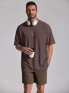 Camiseta Oversize de Moda para Hombre, Silueta Relajada, Tela de Algodón Suave, Manga Corta, Cuello Redondo, Ropa Casual de Calle para Uso Diario - Product Image 3
